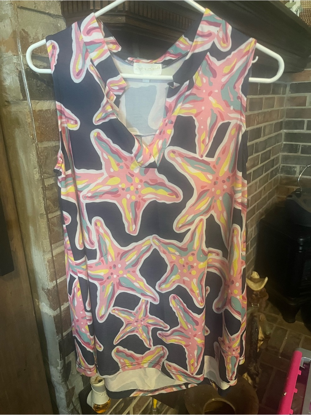 Simply Southern Pink, Yellow & Navy Starfish Print Tank